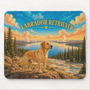 Labrador Retriever, Yellowstone Lake Vintage Wasse Mousepad