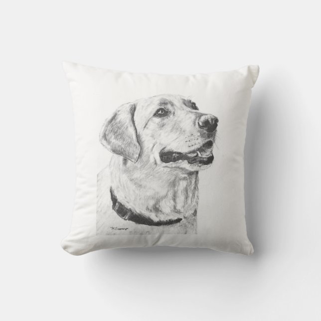 Labrador-Retriever-Zeichnen Kissen (Vorderseite)
