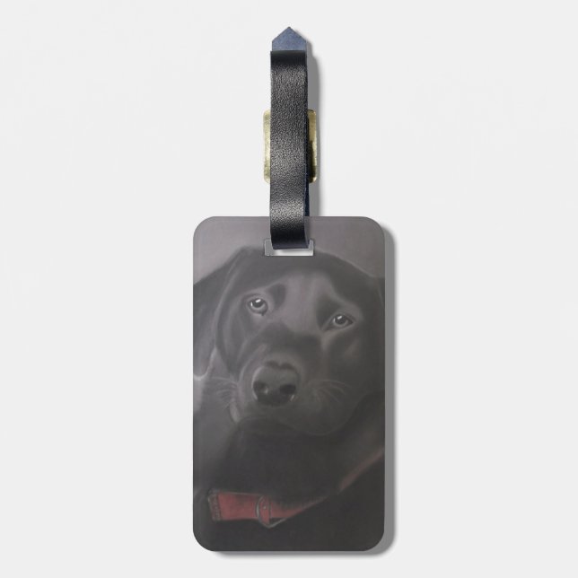 Labrador Retriever Zeichnend Gepäckanhänger (Rückseite vertikal)