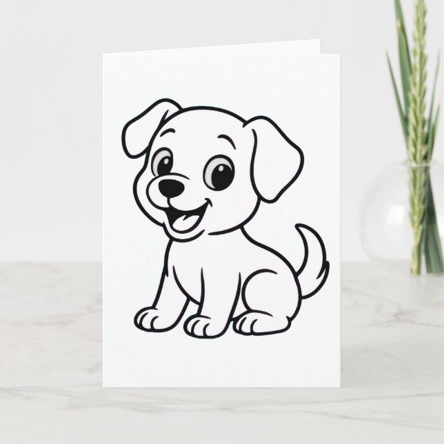 Labrador Retriever zum Ausmalen  Karte (Vorderseite)