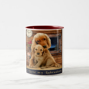 Labrador retriever Zwei-Tone-Kaffee-Tasse Zweifarbige Tasse