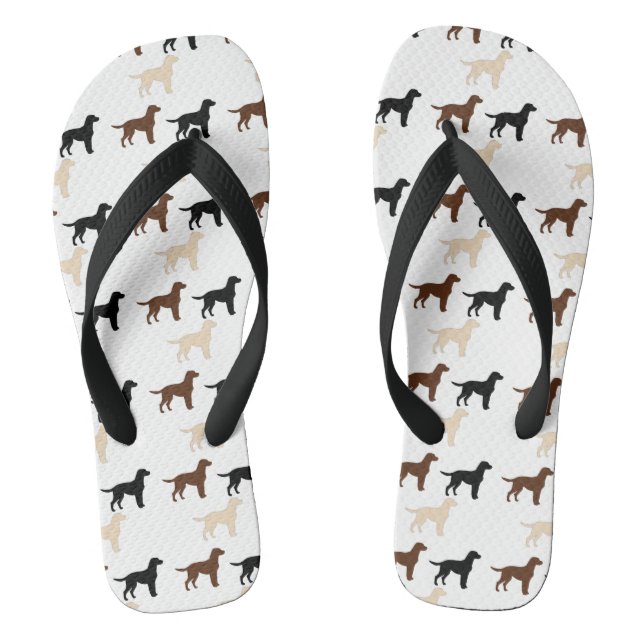 Labrador-RetrieverfarbSilhouetten Flip Flops (Fußbett)