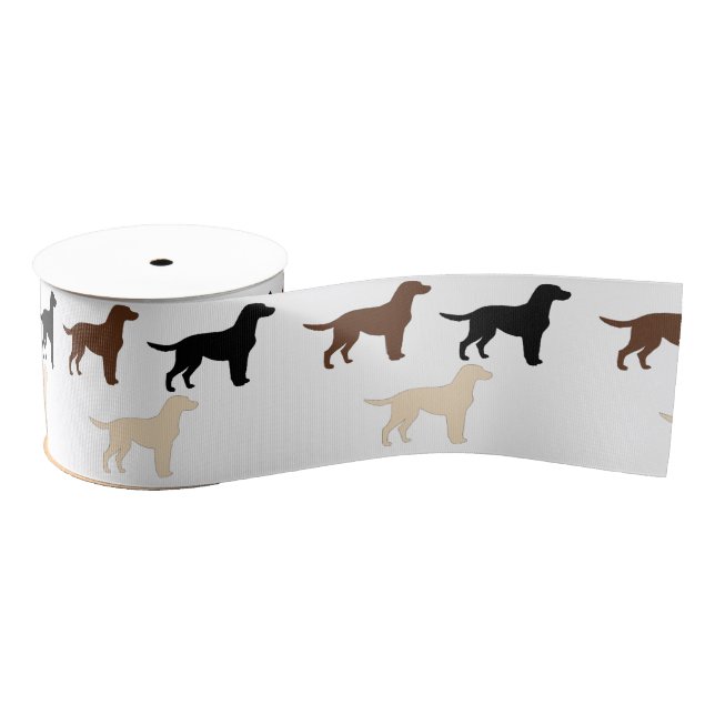 Labrador-RetrieverfarbSilhouetten Ripsband (Spule)