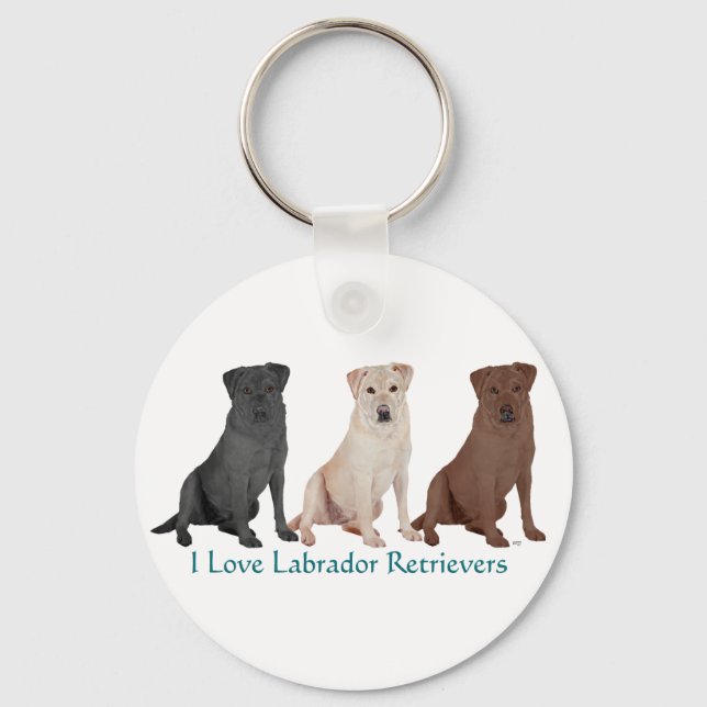Labrador Retrievers - 3 Farben zur Liebe Schlüsselanhänger (Vorderseite)