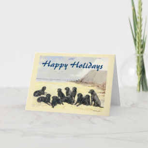 Labrador Retrievers auf der Beach Weihnachtskarte Feiertagskarte