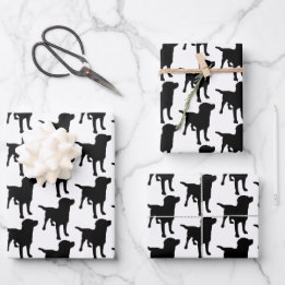 Labrador Retrievers Black Dog Pattern Geschenkpapier Set