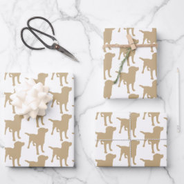 Labrador Retrievers Gelbes Hundsmuster Geschenkpapier Set