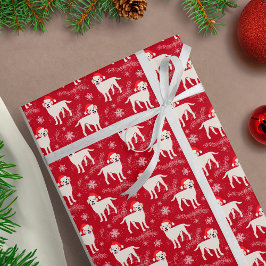 Labrador Retrievers in Christmas Hats Schneeflocke Geschenkpapier