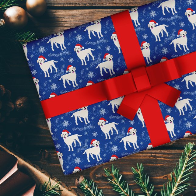 Labrador Retrievers in Christmas Hats Schneeflocke Geschenkpapier (Von Creator hochgeladen)