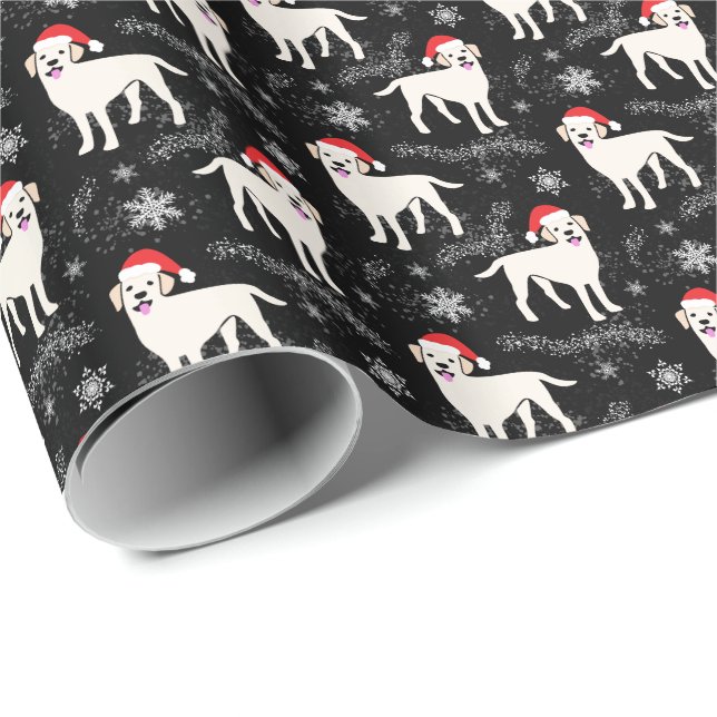 Labrador Retrievers in Weihnachten Hats Schneefloc Geschenkpapier (Rolleneckpunkt)