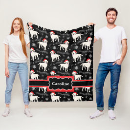 Labrador Retrievers in Weihnachtsmannmützen Weihna Fleecedecke
