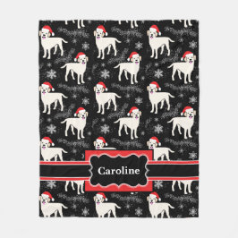 Labrador Retrievers in Weihnachtsmannmützen Weihna Fleecedecke