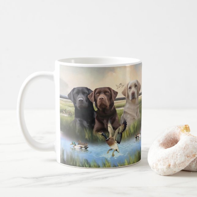 Labrador Retrievers (Jagdhunde) Kaffeetasse (Mit Donut)