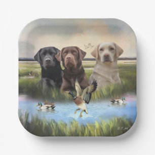 Labrador Retrievers (Jagdhunde) Pappteller