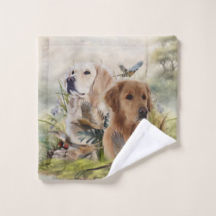 Labrador Retrievers mit Fasan,Kunst Badhandtuch Set