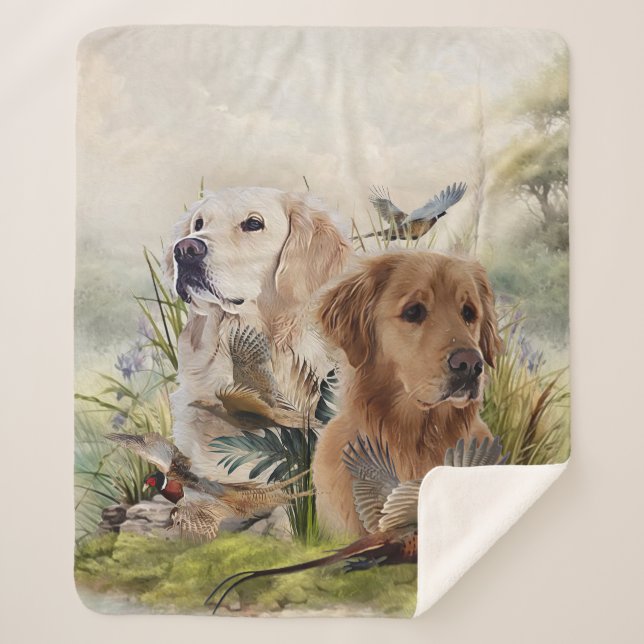 Labrador Retrievers mit Fasan,Kunst Sherpadecke (Vorderseite)