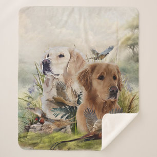 Labrador Retrievers mit Fasan,Kunst Sherpadecke