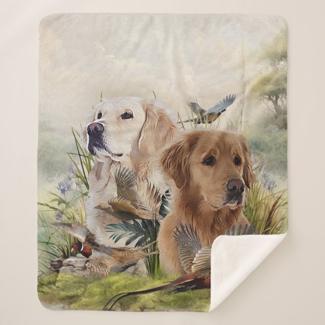 Labrador Retrievers mit Fasan,Kunst Sherpadecke (Vorderseite)