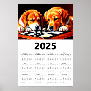 Labrador Retrievers Schach 2025 Kalender Poster