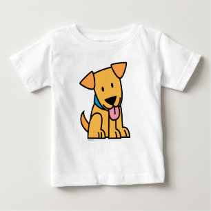 Labrador-Retrieverwelpenhund sitzen goldenen Baby T-shirt