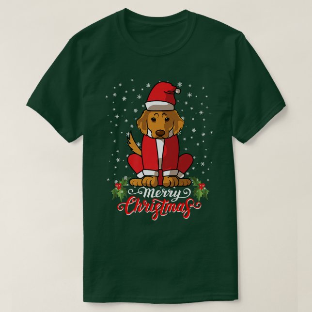 Labrador Retriver Dog Greets Frohe Weihnachten Wei T-Shirt (Design vorne)