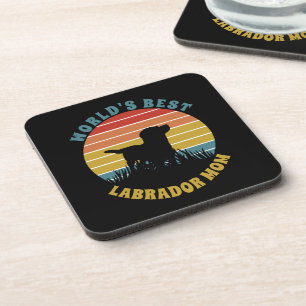 Labrador Retro Sunset Personalisiert Getränkeuntersetzer