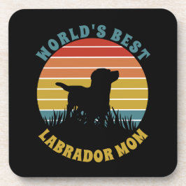 Labrador Retro Sunset Personalisiert Getränkeuntersetzer