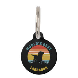 Labrador Retro Sunset Personalisiert Haustiermarke