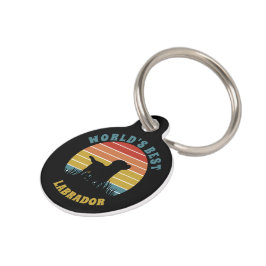 Labrador Retro Sunset Personalisiert Haustiermarke
