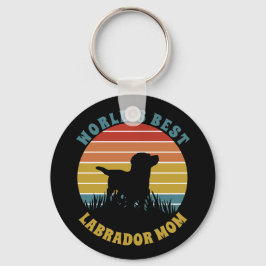 Labrador Retro Sunset Personalisiert Schlüsselanhänger