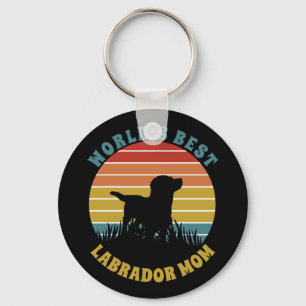 Labrador Retro Sunset Personalisiert Schlüsselanhänger