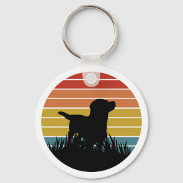 Labrador Retro Sunset Schlüsselanhänger