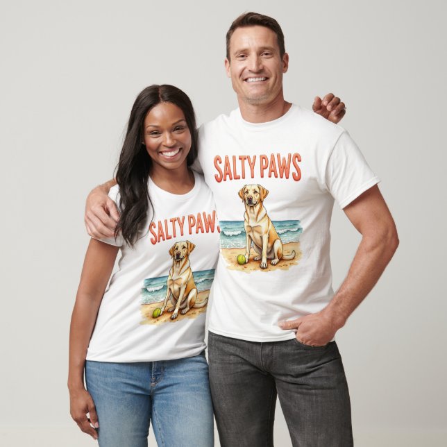 Labrador Salty Paws Strand T-Shirt (Unisex)