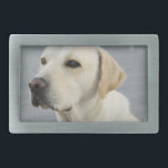 Labrador-Schnalle Rechteckige Gürtelschnalle<br><div class="desc">Gelber labrador retriever-Hund für Hundeliebhaber.</div>