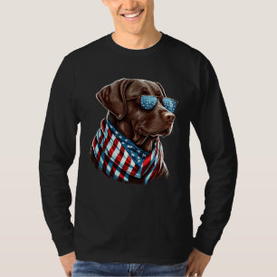 Labrador Schokolade Patriotisch USA Stolz T-Shirt