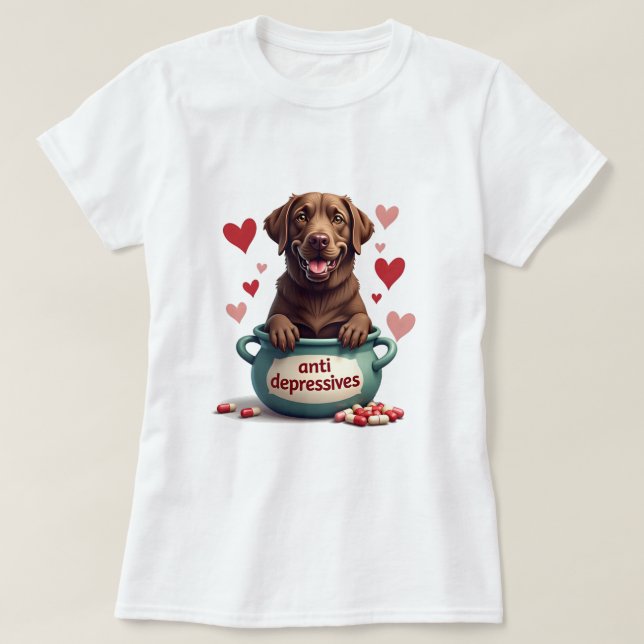 Labrador, Schokoladenbraun T-Shirt (Design vorne)