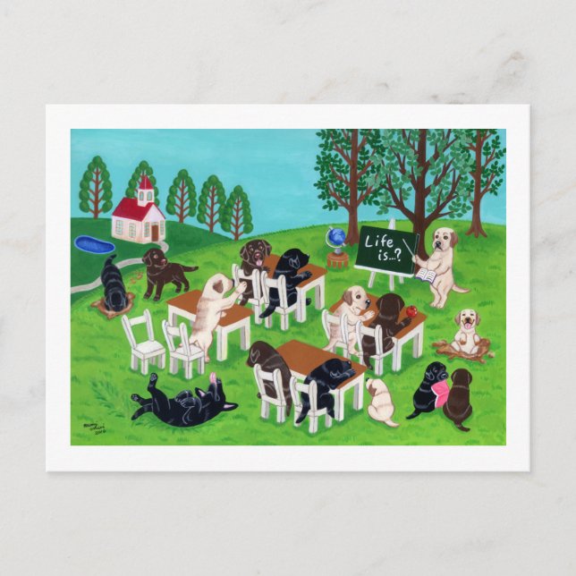 Labrador School Postkarte (Vorderseite)