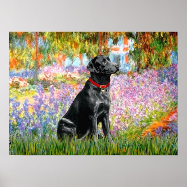 Labrador (schwarz) - Garten Poster (Vorne)