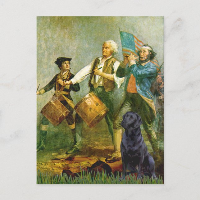 Labrador (schwarz) - Geist von '76 Postkarte (Vorderseite)