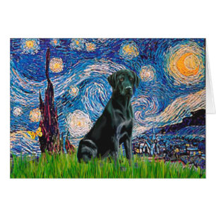 Labrador (schwarz) - Starry Night