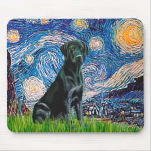 Labrador (schwarz) - Starry Night Mousepad