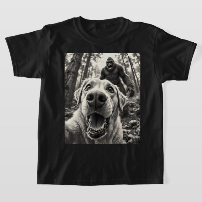 Labrador Selfie mit Big Foot Fun Hunde Liebhaber G T-Shirt (Ablage )