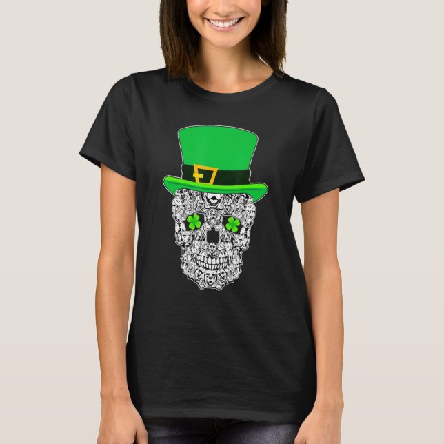 Labrador Skull Dog St Patricks Day T-Shirt (Vorderseite)