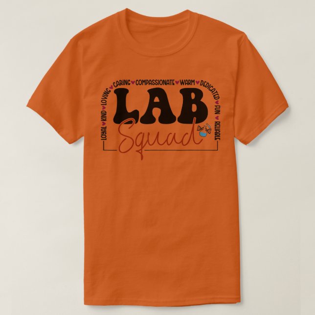 Labrador Squad Labrador Team Medizinischer Laborte T-Shirt (Design vorne)