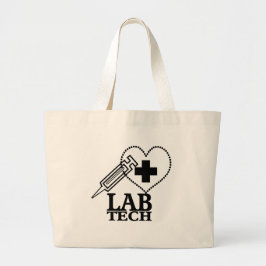 LABRADOR TECH HERZSYRINGE LOGO - LABOR WISSENSCHAF JUMBO STOFFBEUTEL