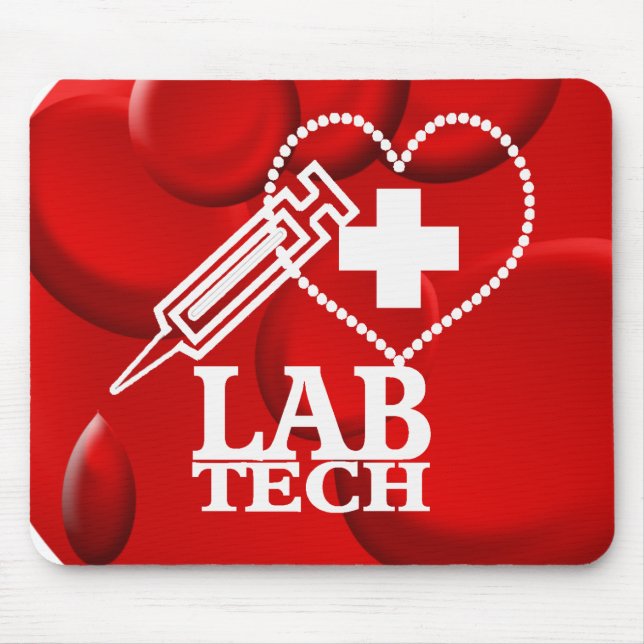 LABRADOR TECH HERZSYRINGE LOGO - LABOR WISSENSCHAF MOUSEPAD (Vorne)