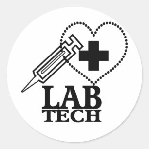 LABRADOR TECH HERZSYRINGE LOGO - LABOR WISSENSCHAF RUNDER AUFKLEBER