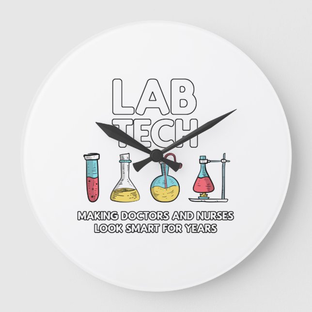 Labrador Tech Laboratory Große Wanduhr (Vorderseite)