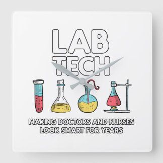 Labrador Tech Laboratory Quadratische Wanduhr
