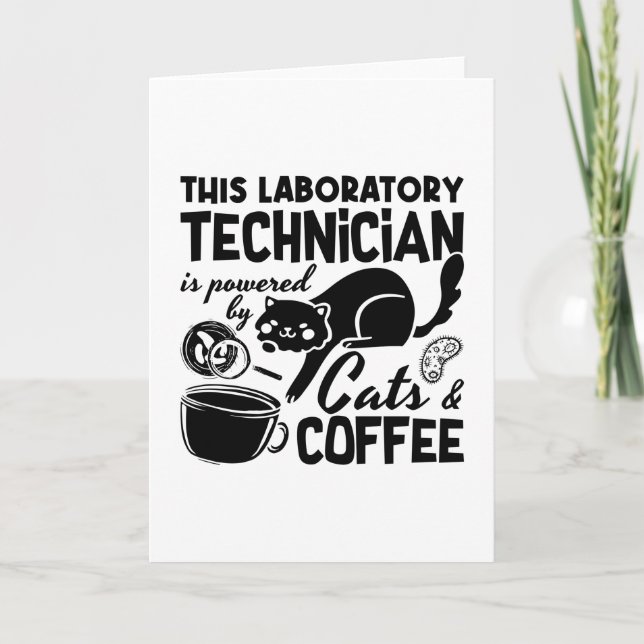 Labrador Tech Labortechniker Cats Kaffeesachlehre Karte (Vorderseite)